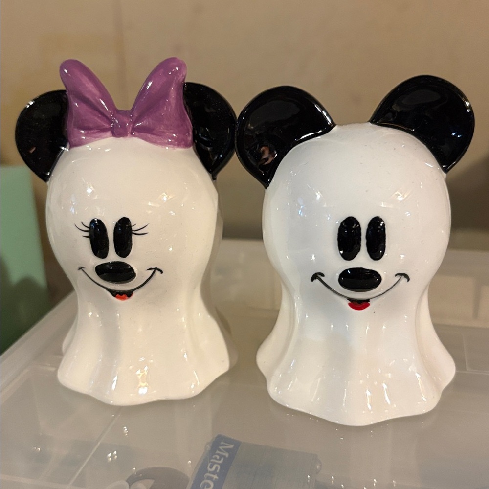 Mickey & Minnie Mouse Ghost Salt & Pepper Shakers